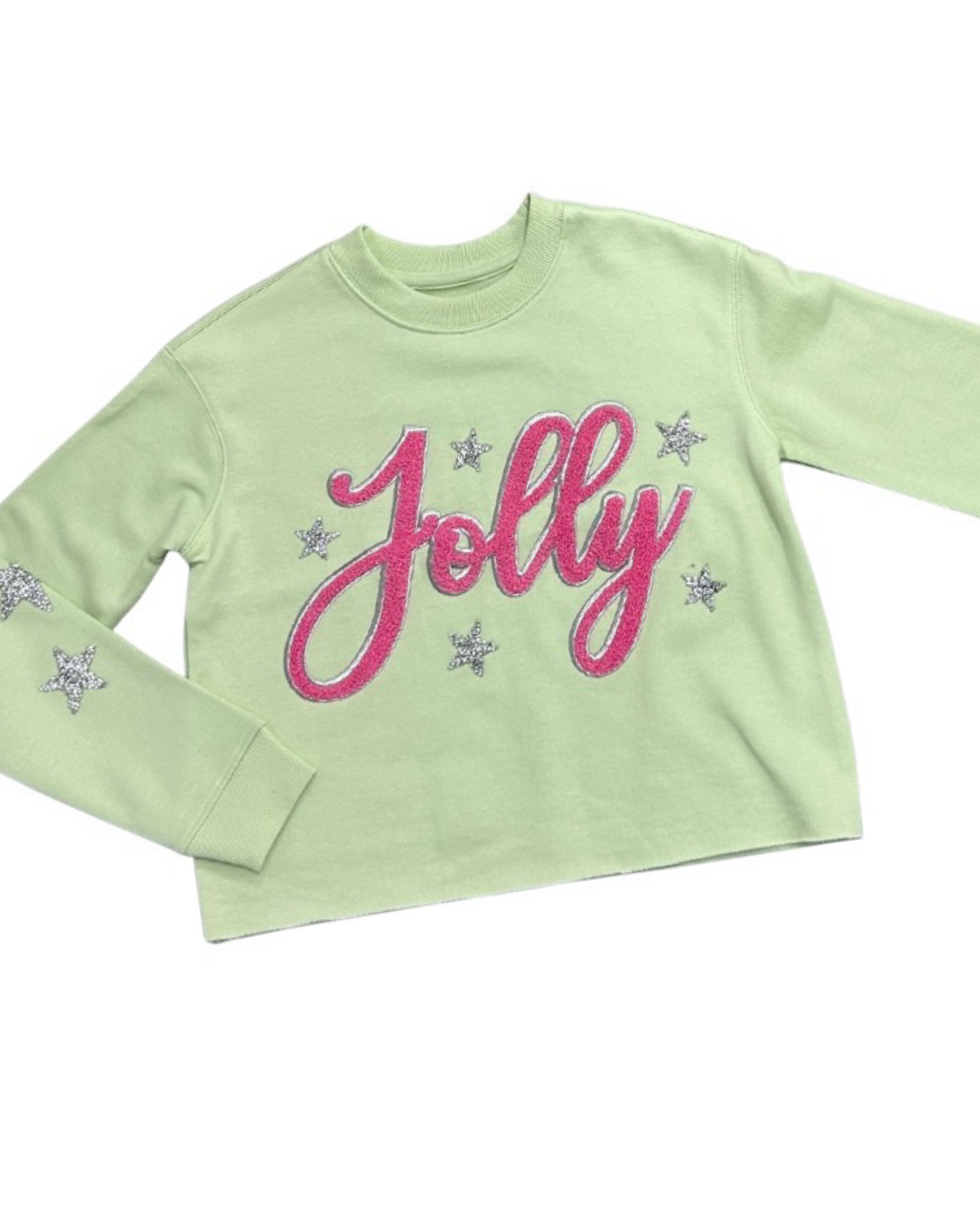 Green Jolly and Rhinestone Stars Sweatshirt