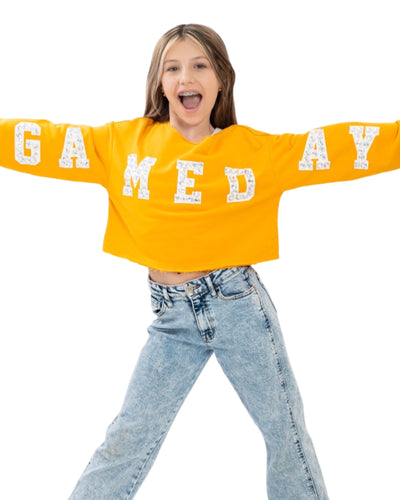 Game Day Jeweled Cropped Sweatshirt