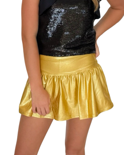 Gold Shimmer Gathered Skort
