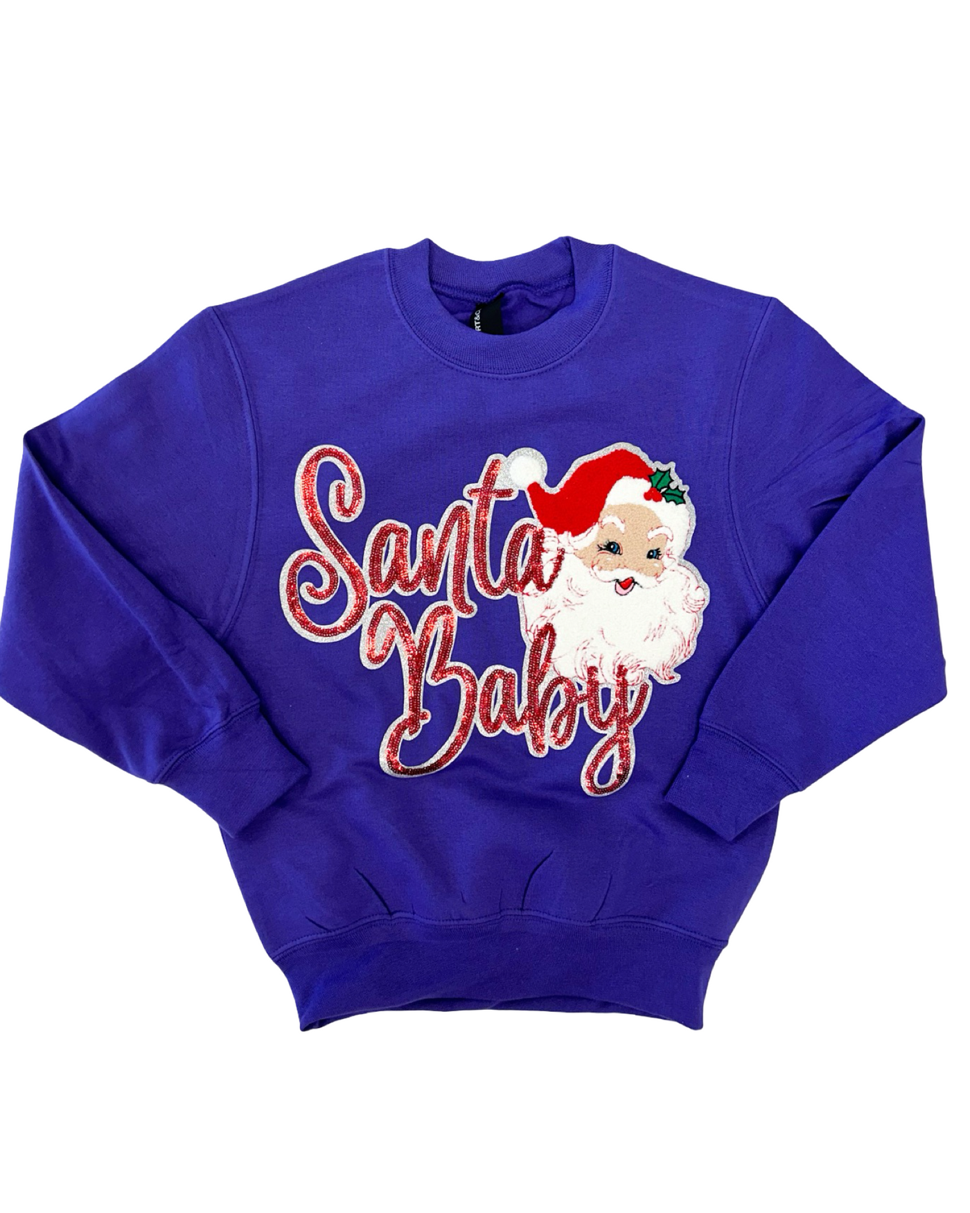 Purple Santa Baby Patch Sweatshirt