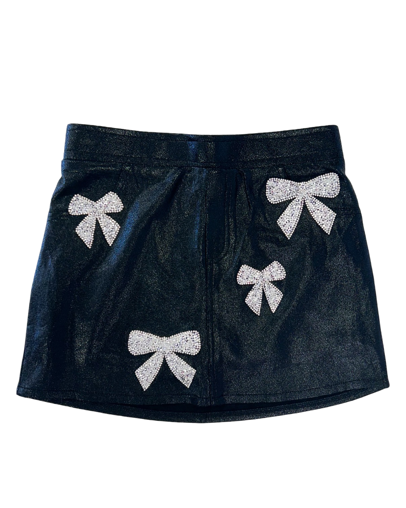 Black Bow Studded Patches Skort