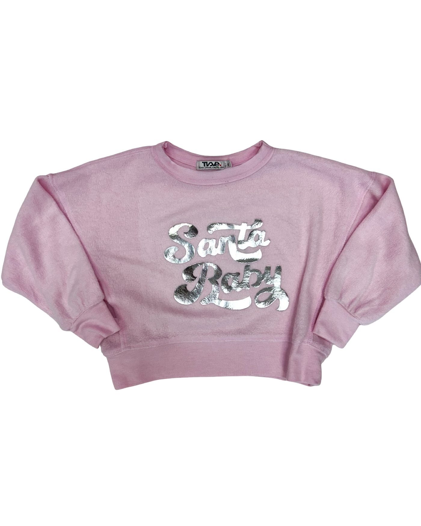 Pink Silver Metallic Santa Baby Sweater