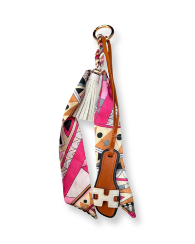 Mini Designer Bag Charm W/Scarf Tory Shoe