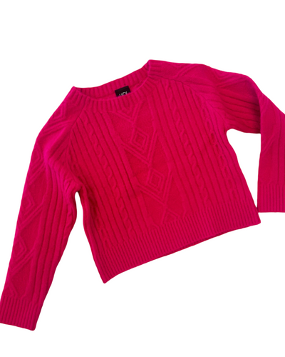 Fushia Braid Knitted Sweater