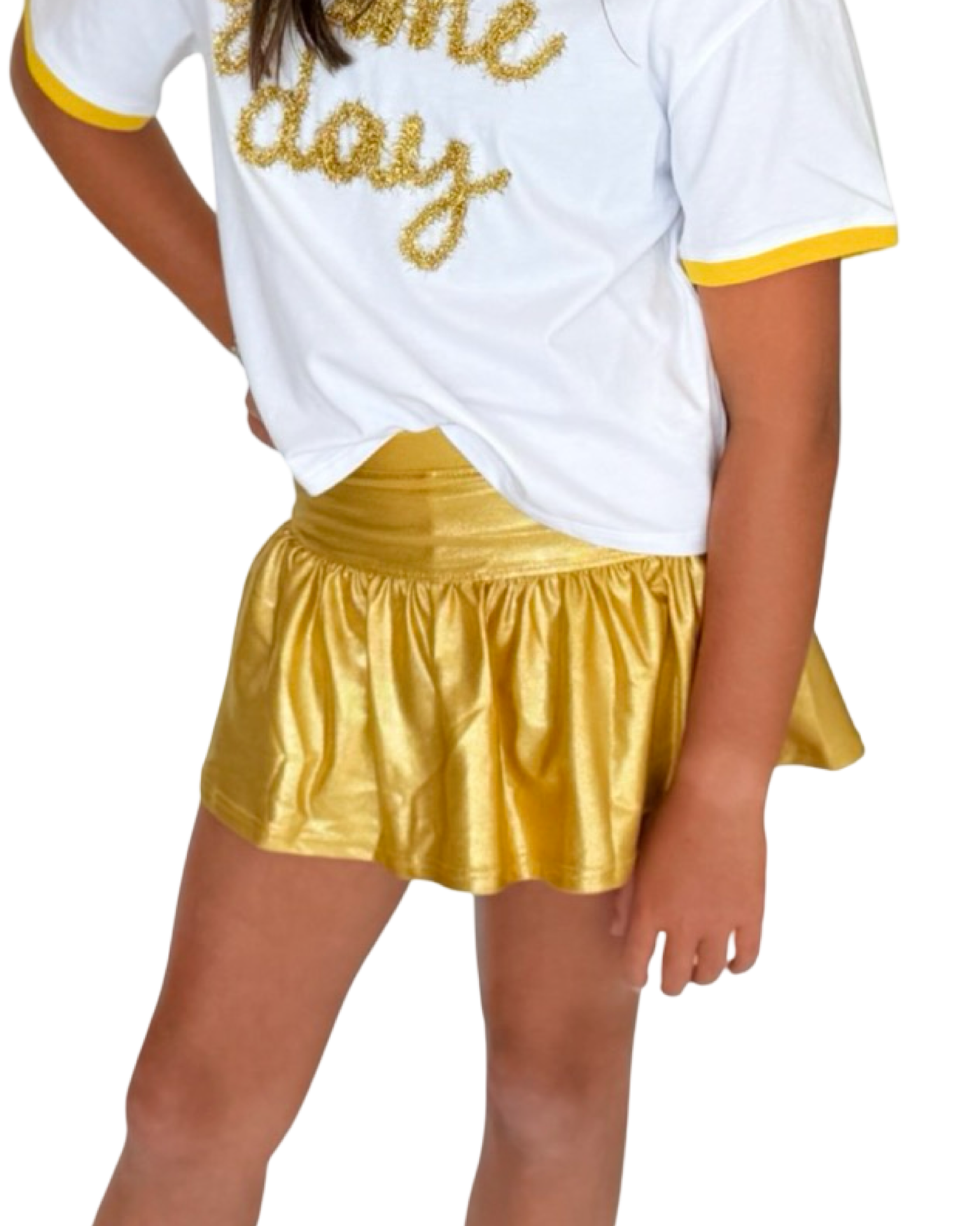 Gold Shimmer Gathered Skort