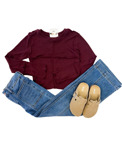 Maroon James Long Sleeve Top
