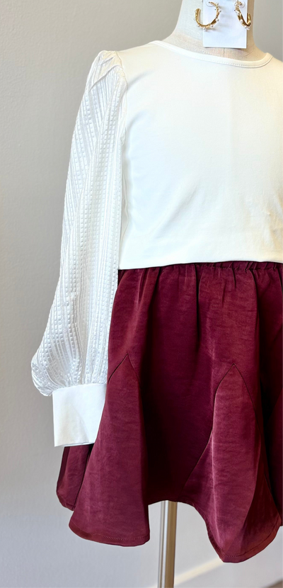 White Long Sleeve Textured Top