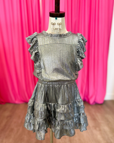 Gustavia Silver Ruffled Dress