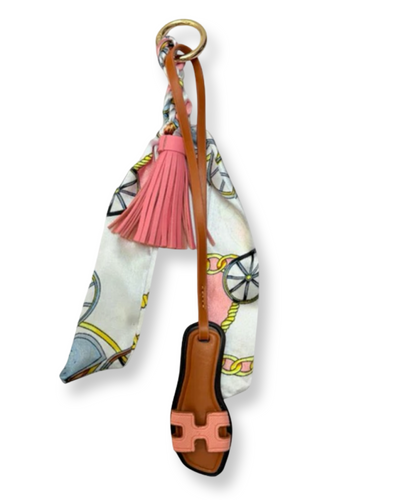 Mini Designer Bag Charm W/Scarf Tory Shoe