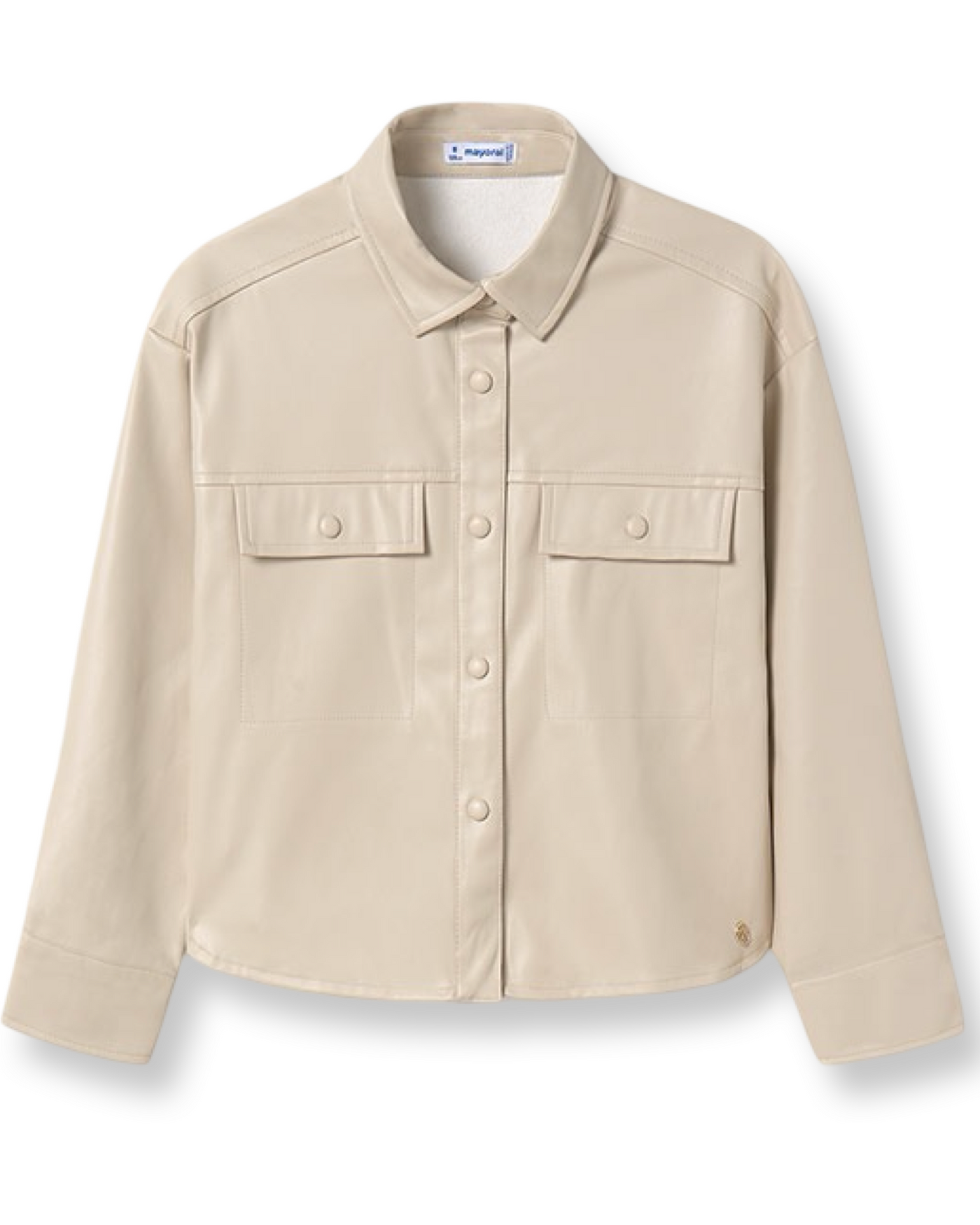 Off White Leather Shacket