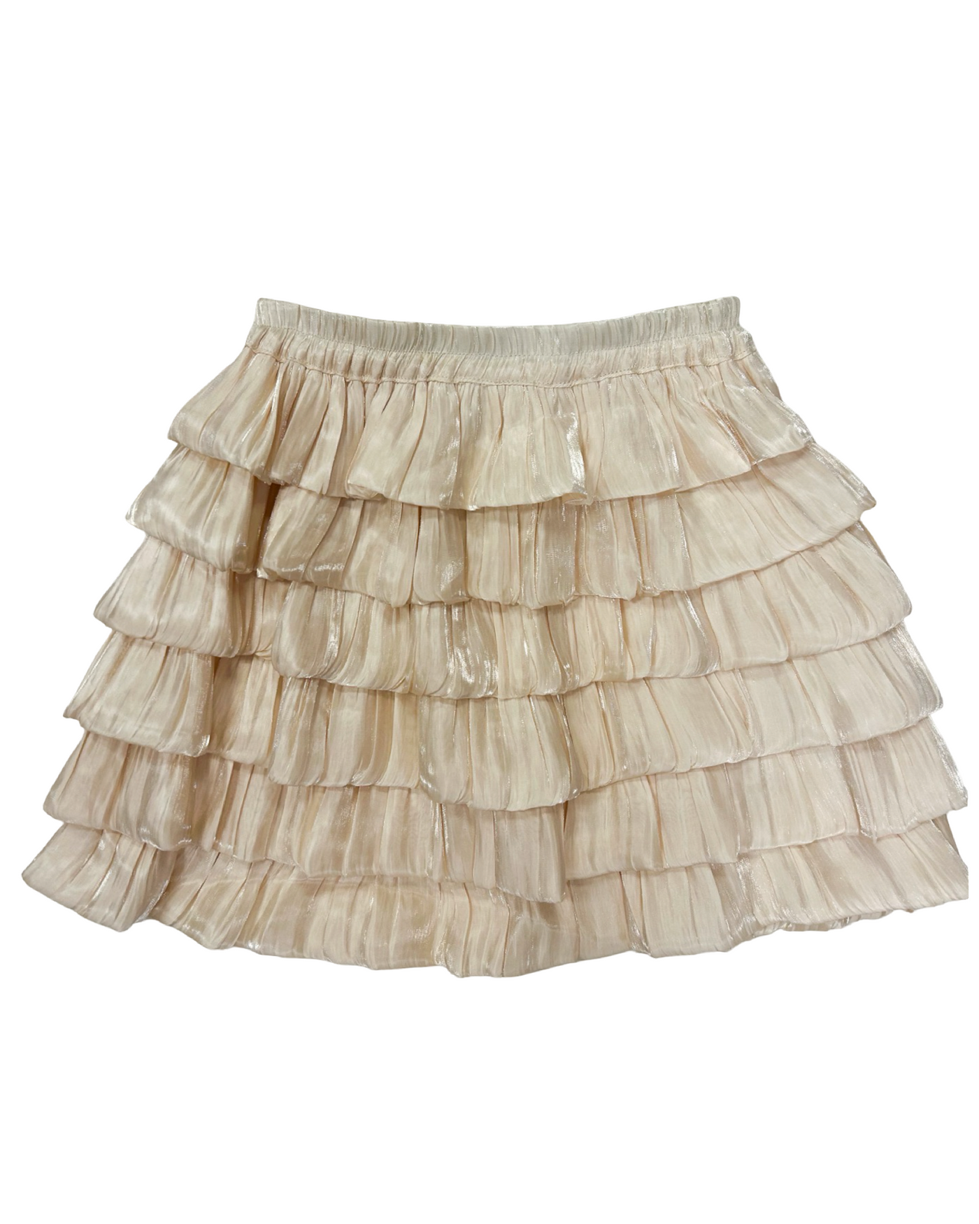 Cream Tiered Shimmery Skirt