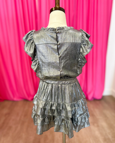 Gustavia Silver Ruffled Dress