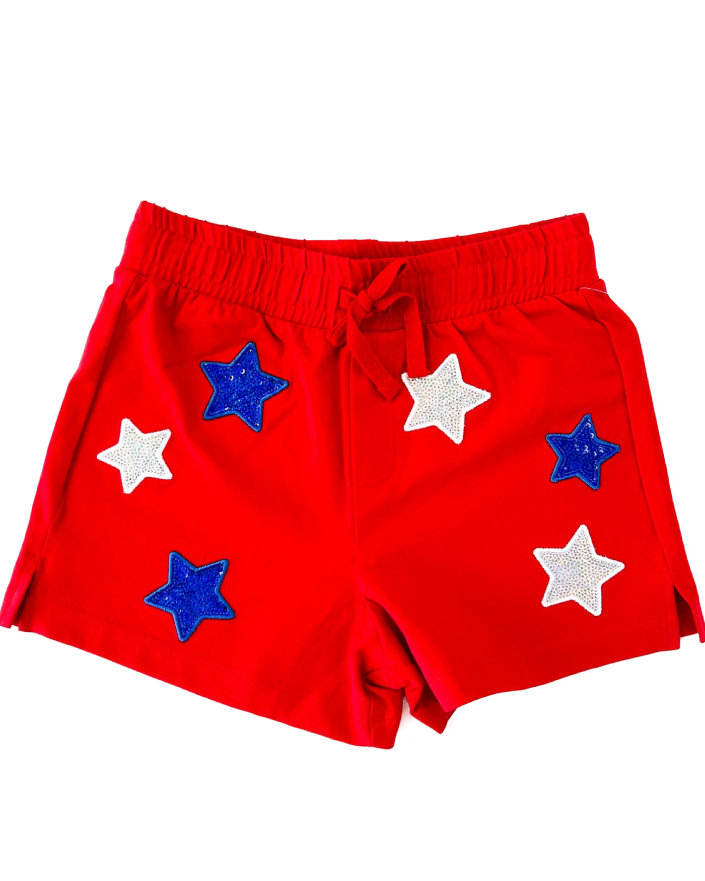 Red White and Blue Sequin Star Shorts