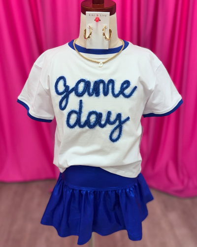 Boxy Tee Game Day Royal Blue Azarhia