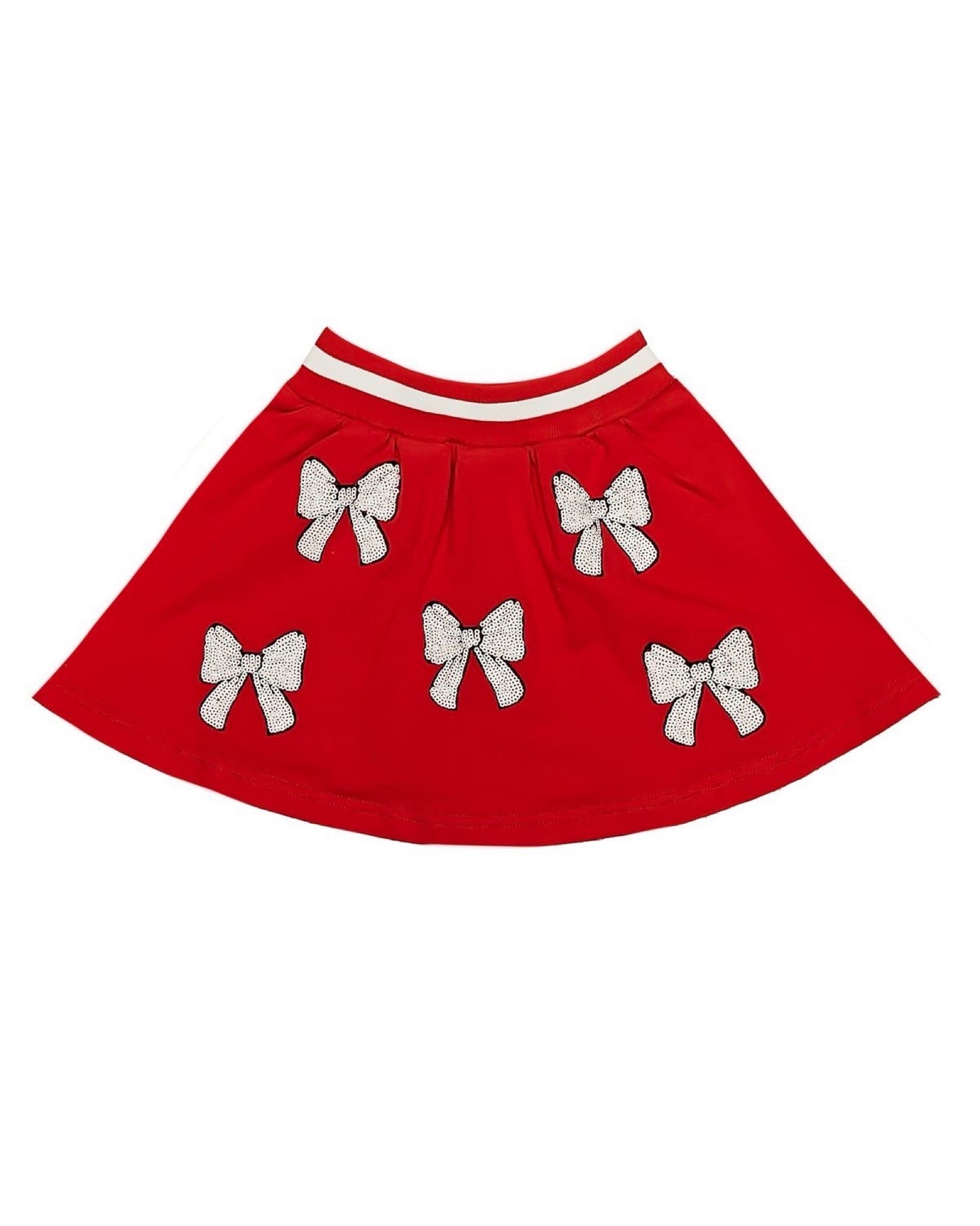 Red and white bow sequins Skort. For tween girls Sizes 7-16