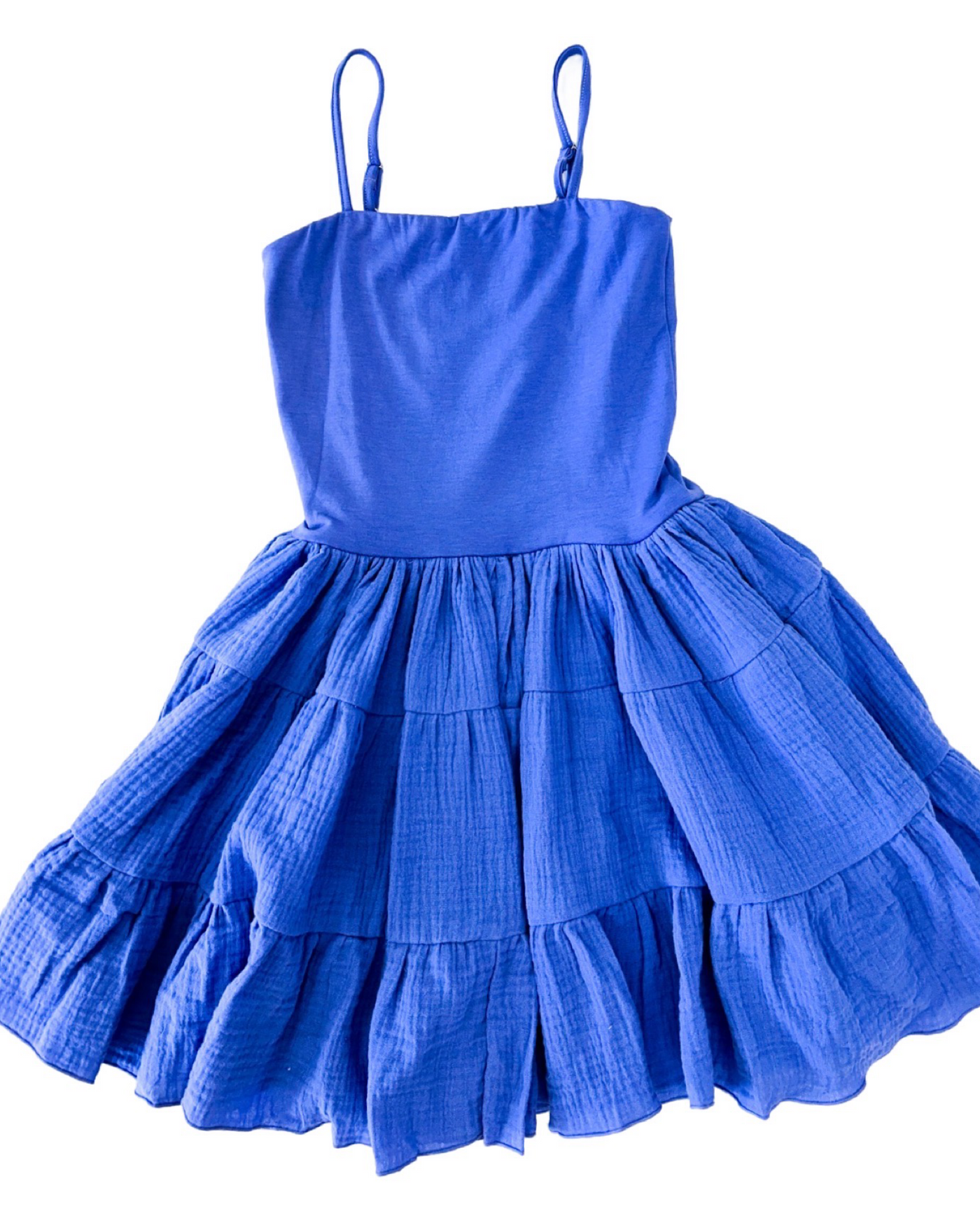 Flowers By Zoe Blue Ruffled Cloth Dress