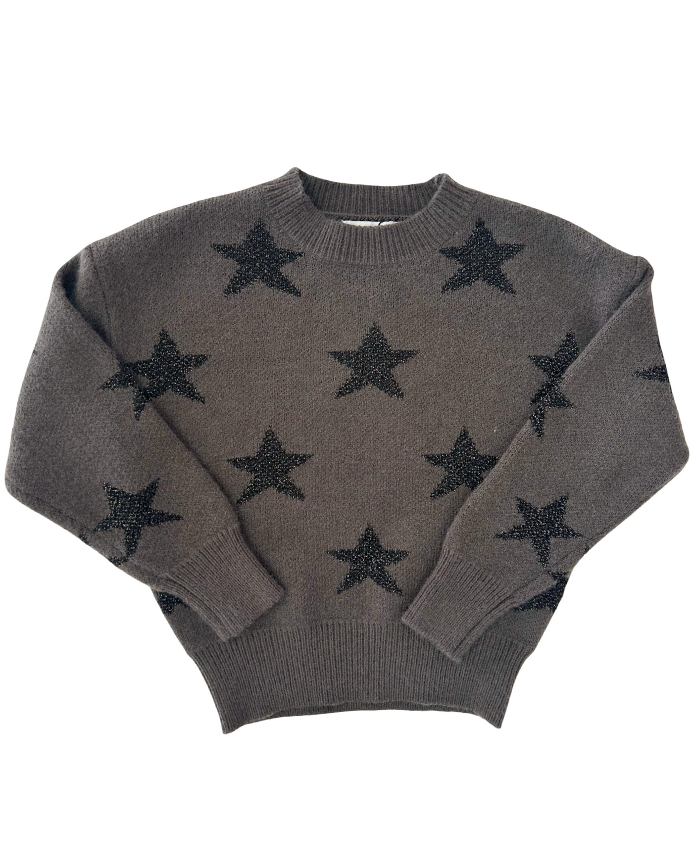 Gray Sweater with Black & Gold Stars
