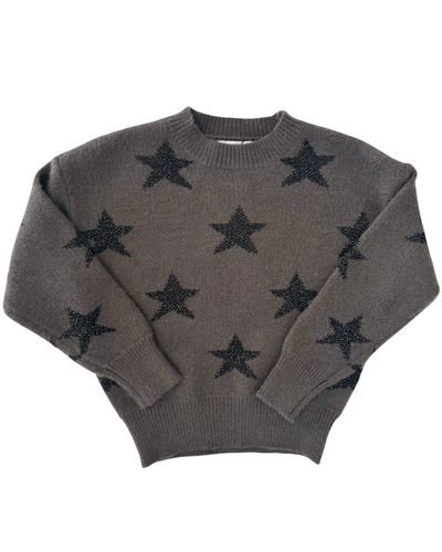 Gray Sweater with Black & Gold Stars
