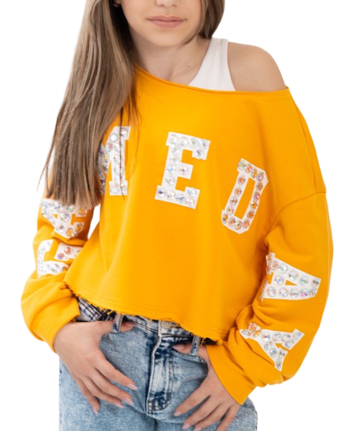 Game Day Jeweled Cropped Sweatshirt