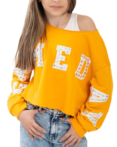 Game Day Jeweled Cropped Sweatshirt