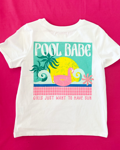 White Pool Babe Graphic Tee
