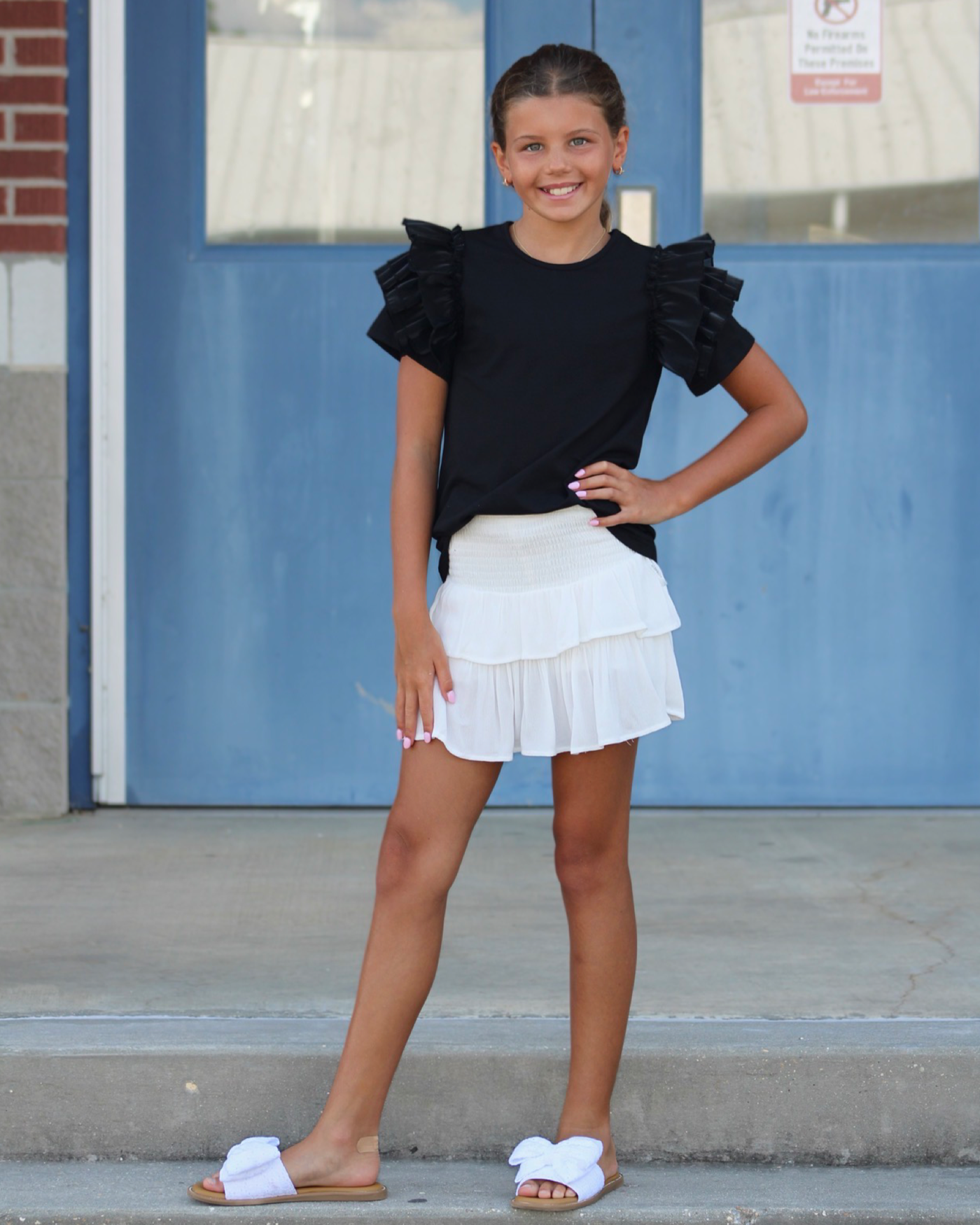 Black Puff Sleeve Top