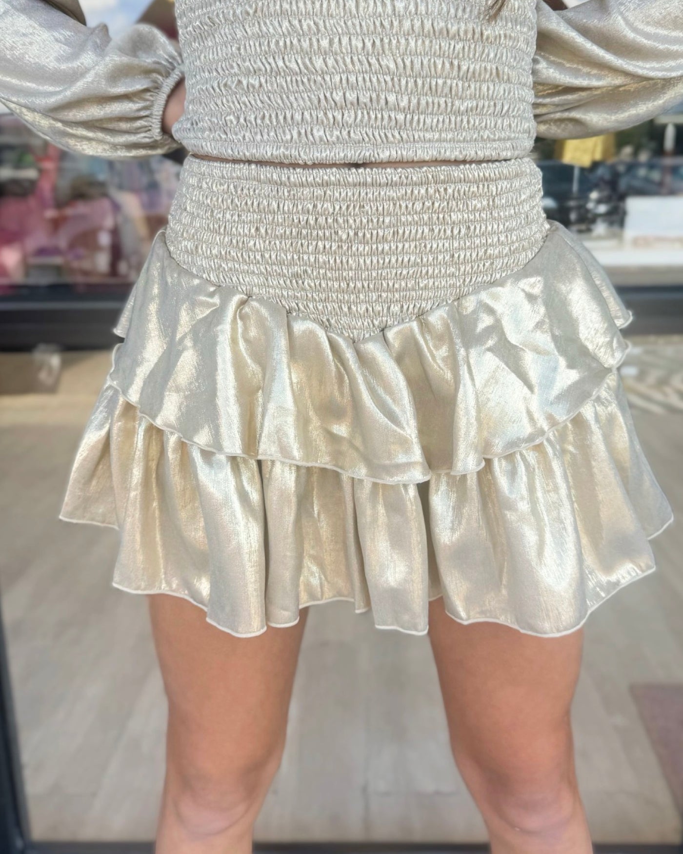 Gold Shimmery Metallic Skirt