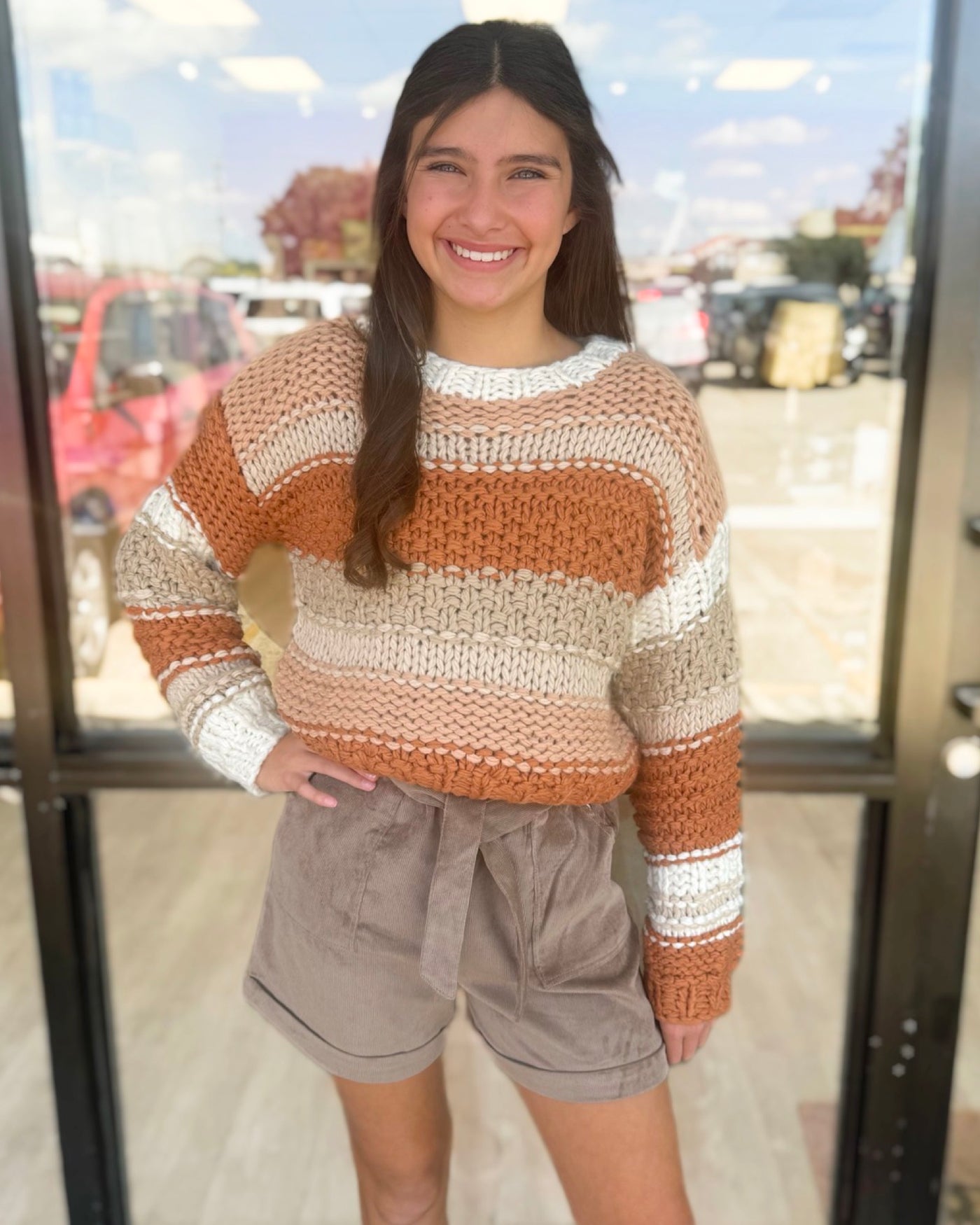 Brick Pecan Chunky Sweater