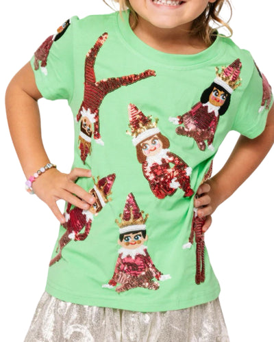 QOS Green Elf On The Shelf Tee