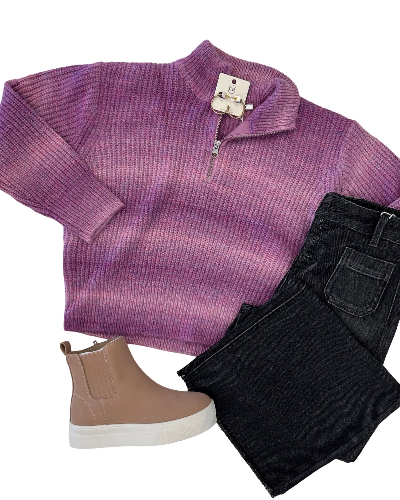 Purple Half Zip Sweater