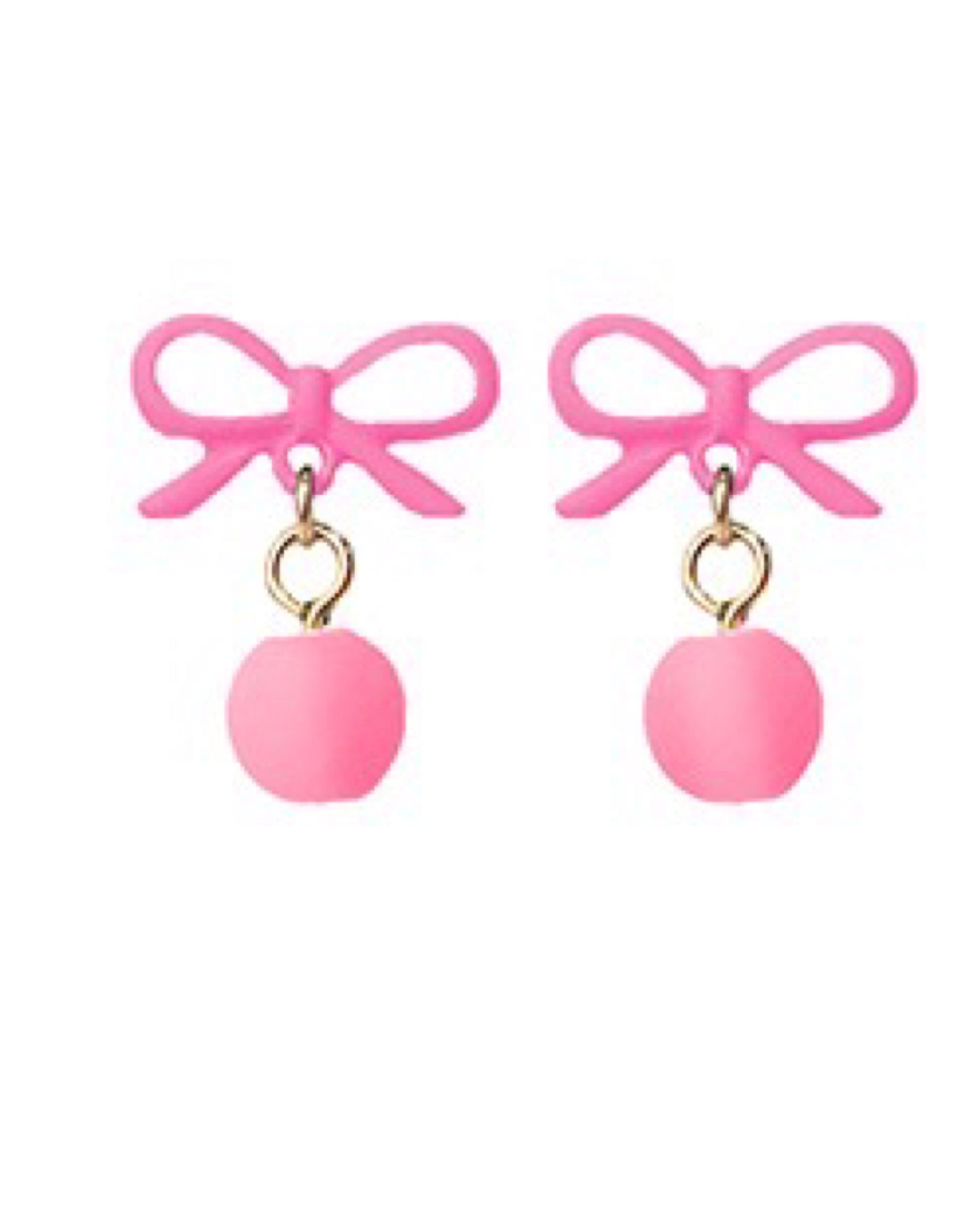 Pink Bow Dangle Drop Earring