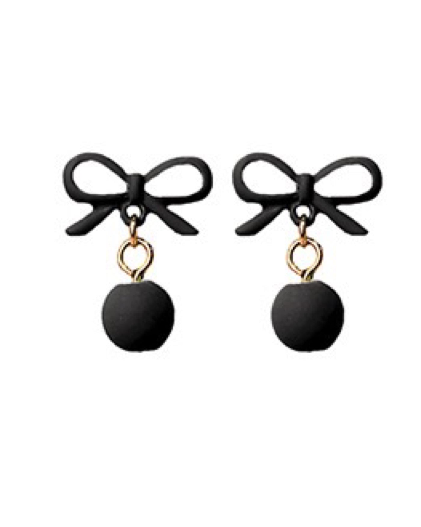 Black Bow Dangle Drop Earring