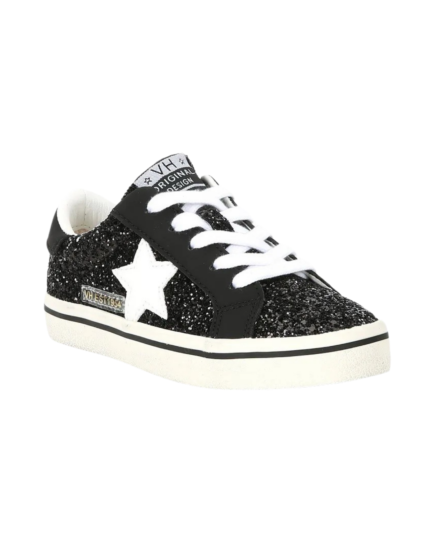 Gail Black Glitter Star Low Top