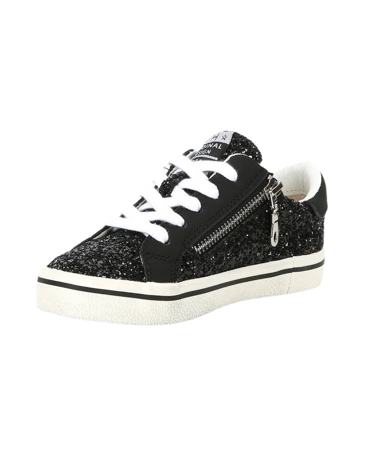 Gail Black Glitter Star Low Top