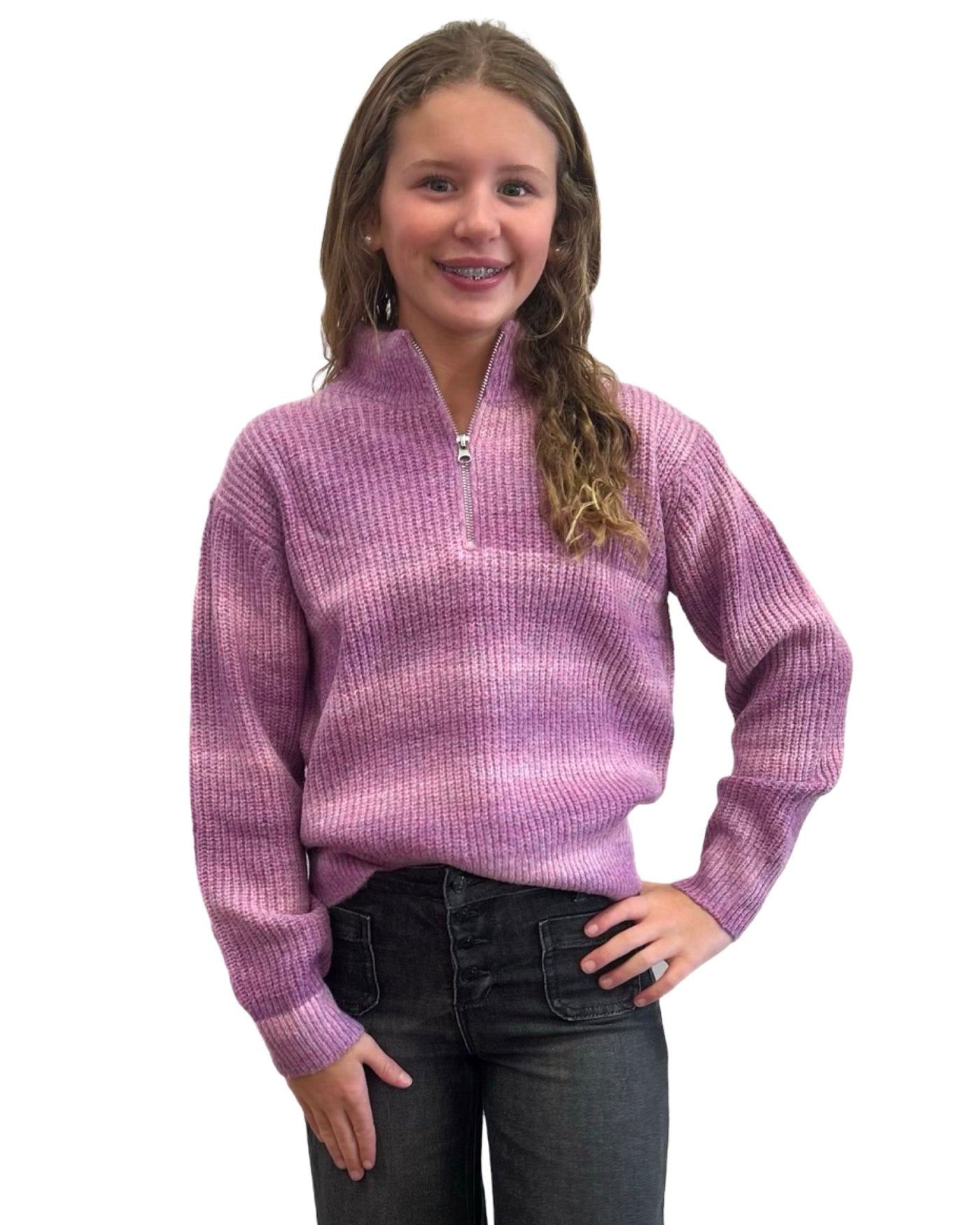 Purple Half Zip Sweater