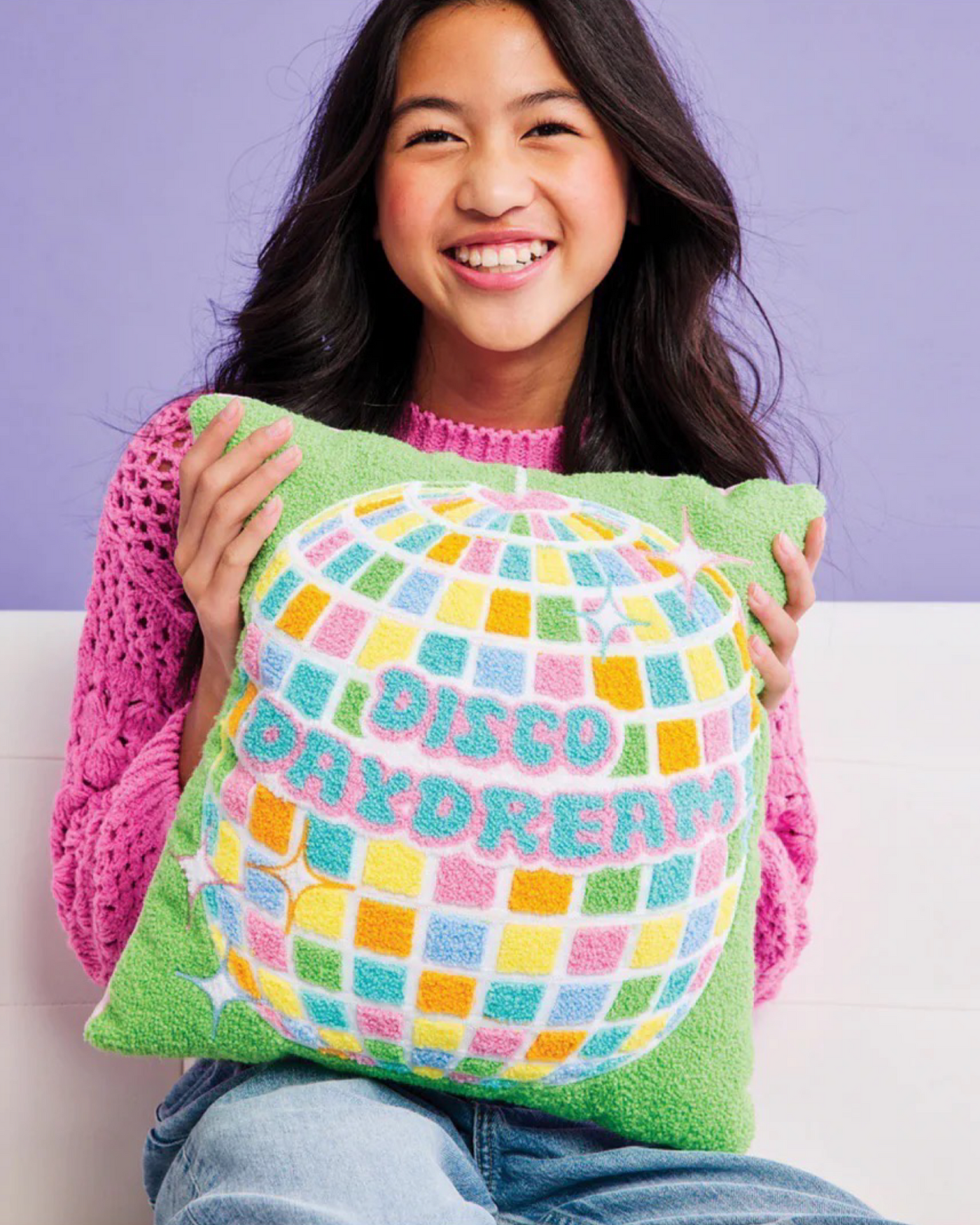 Disco Daydream Chenille Plush Pillow