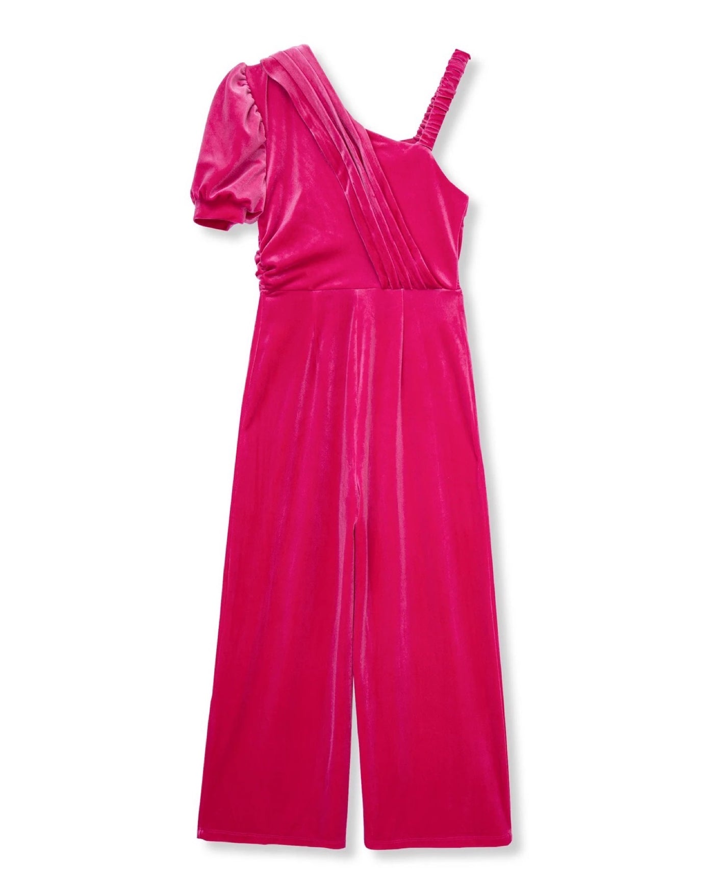 Fuchsia Velvet Detailed Jumpsuit