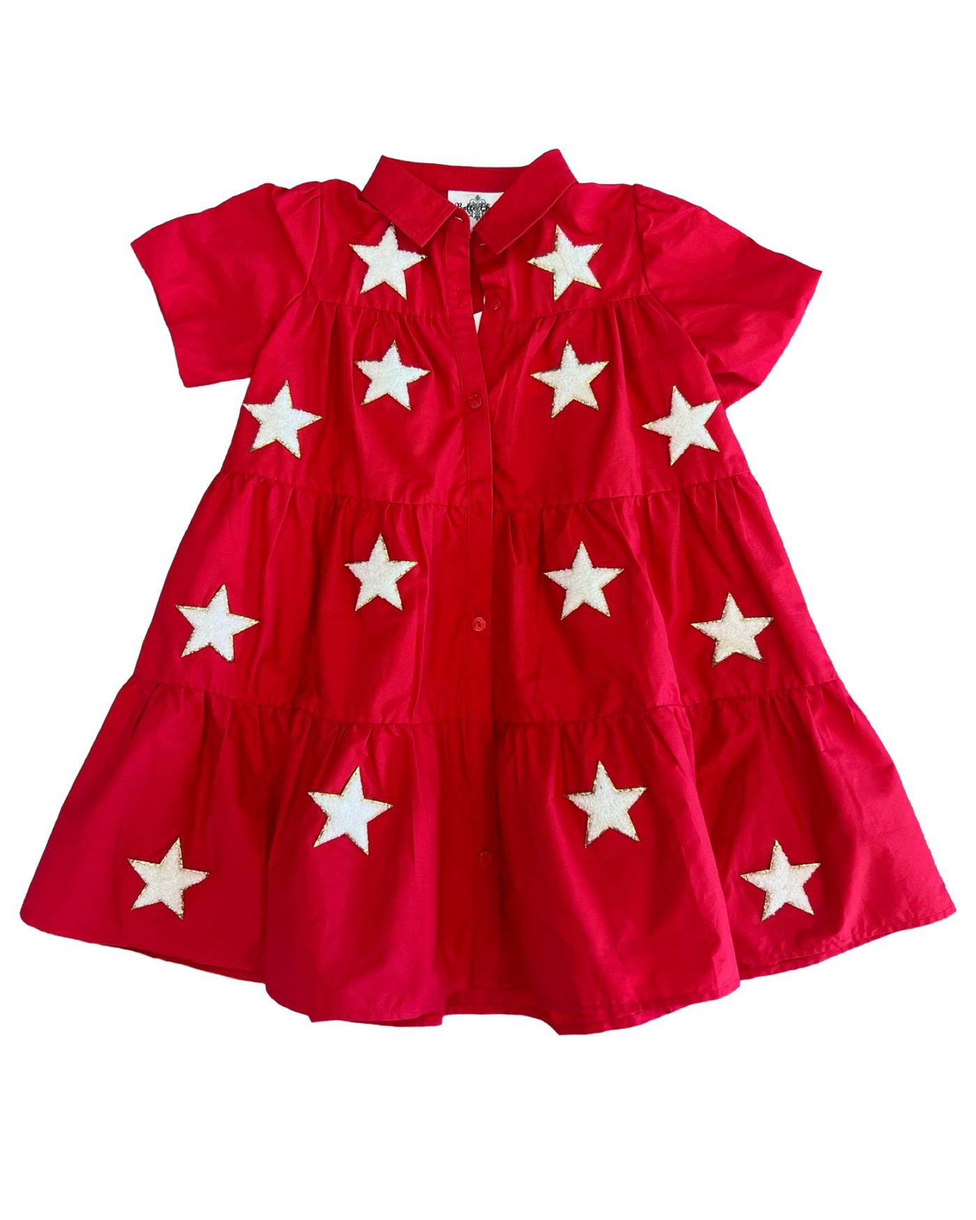 Red & White Chenille Star Dress