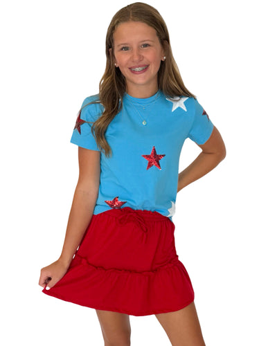 Light Blue Star Sequin Shirt