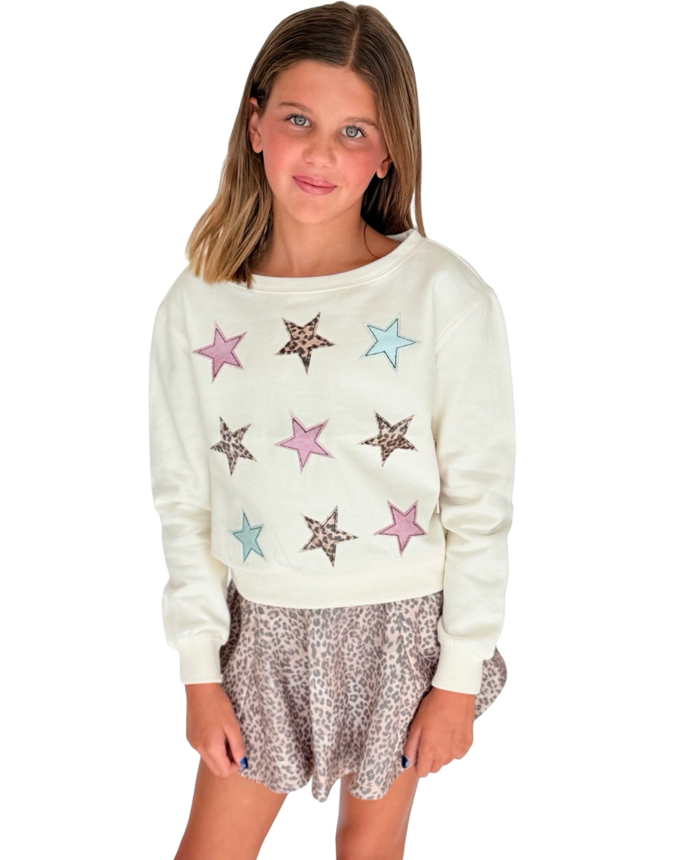Star Applique Knit Sweatshirt