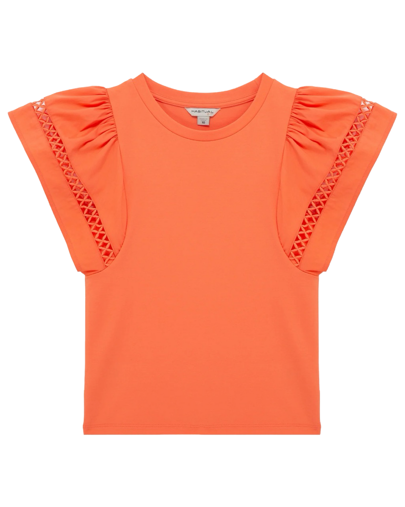 Coral Flutter Short Sleeve Top