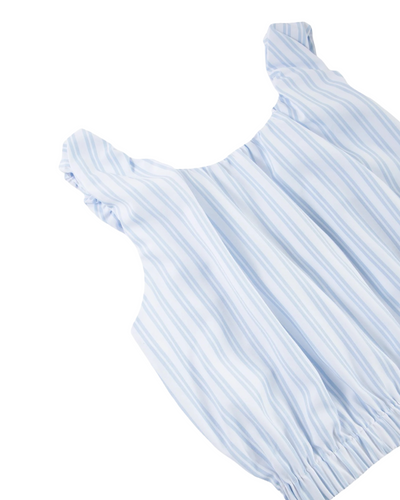 Light Blue Stripe Sleeveless Short Set