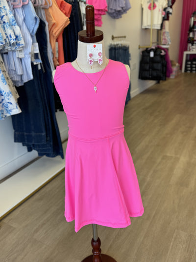 Hot Pink Knotted Active Wear Dress