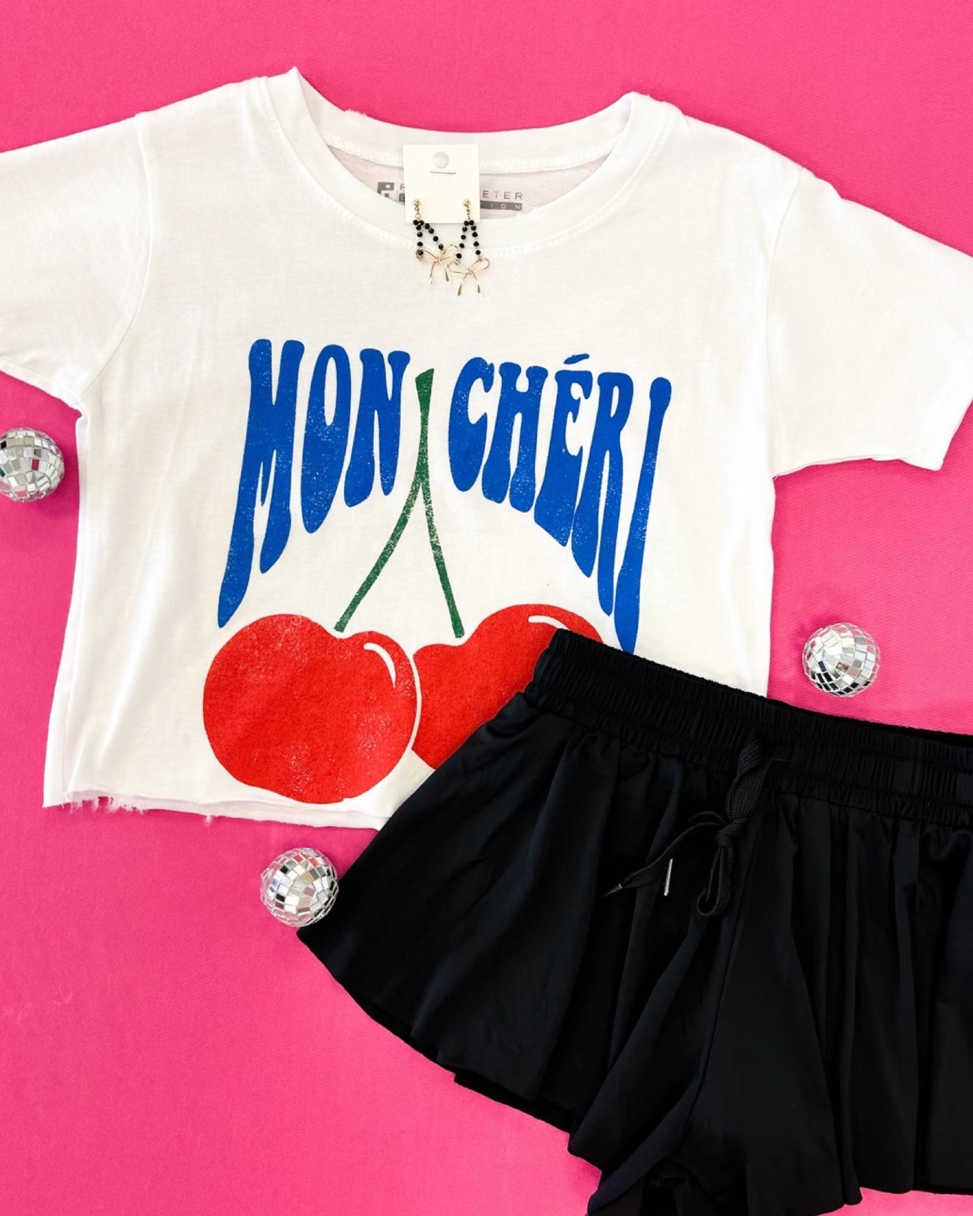 Mon Cheri Crop Graphic Tee