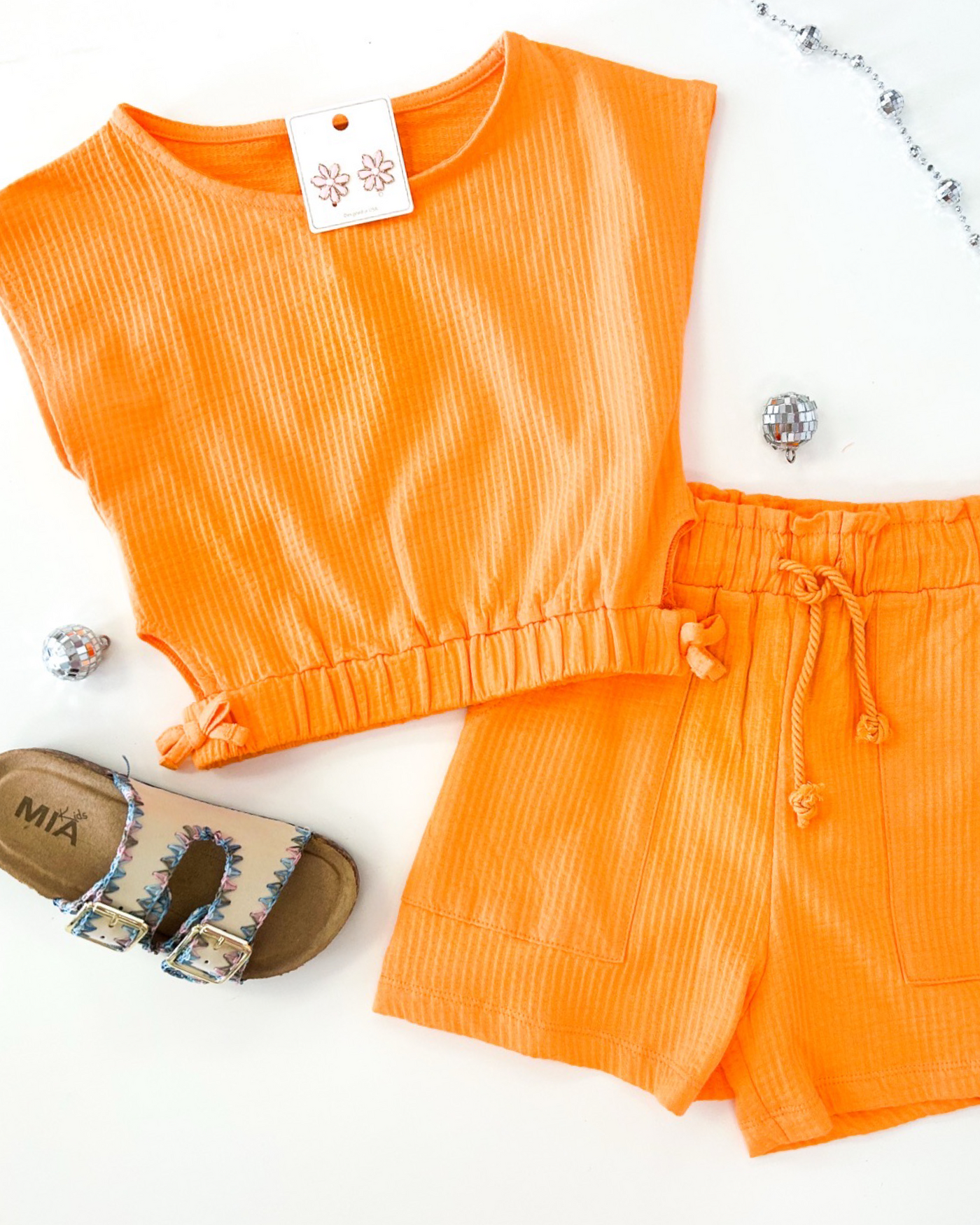 Neon Orange Textured Set