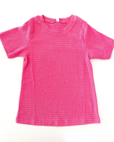 Hot Pink Summer Rhinestone Dotted Shirt