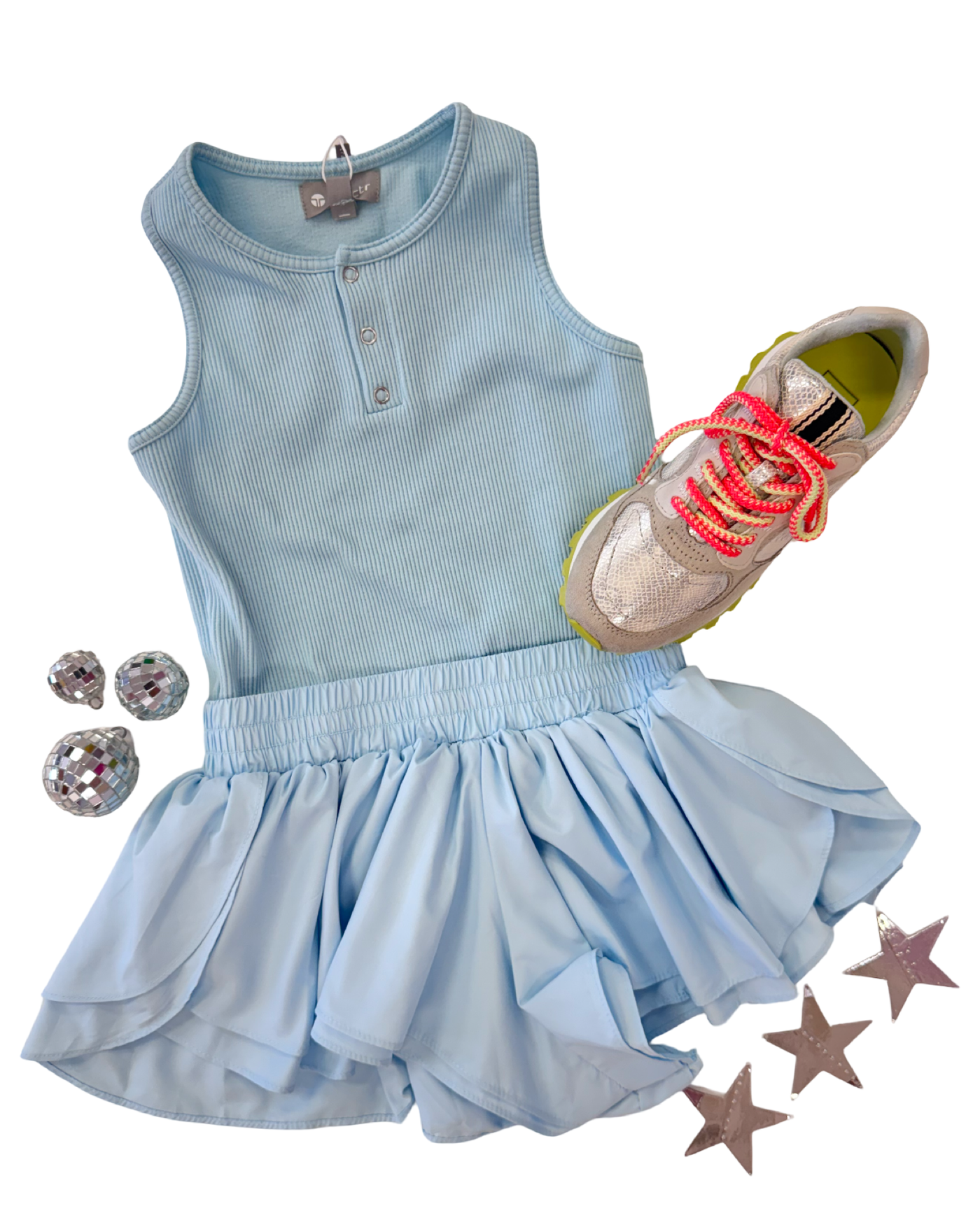 Light Blue Racerback Dance Romper