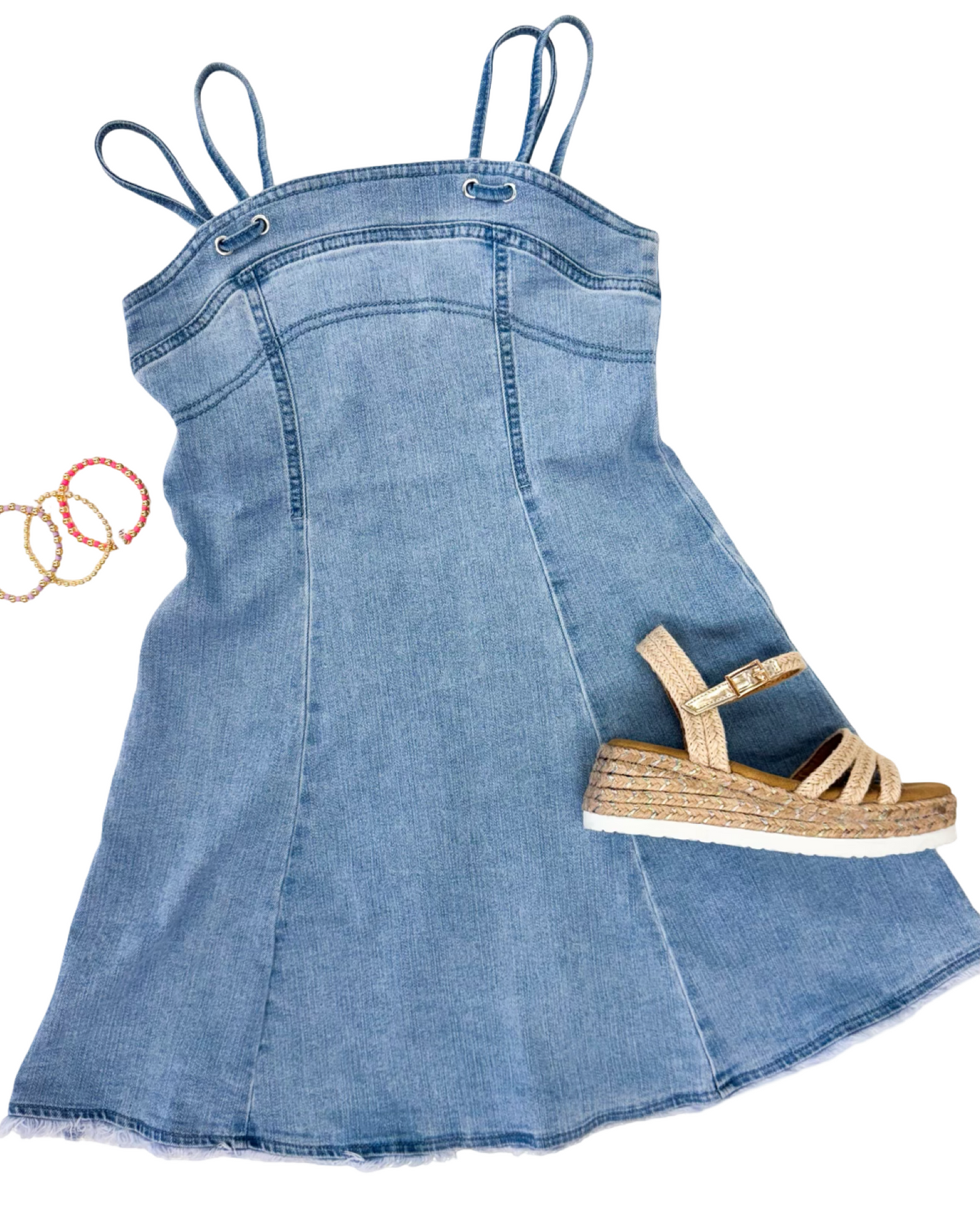 Indigo Fringe Fit N Flare Dress