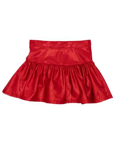 Red Shimmer Gathered Skort