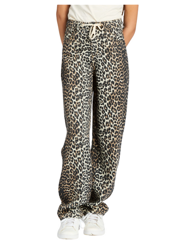 Leopard Print Slight Barrel Relaxed Fit Jeans